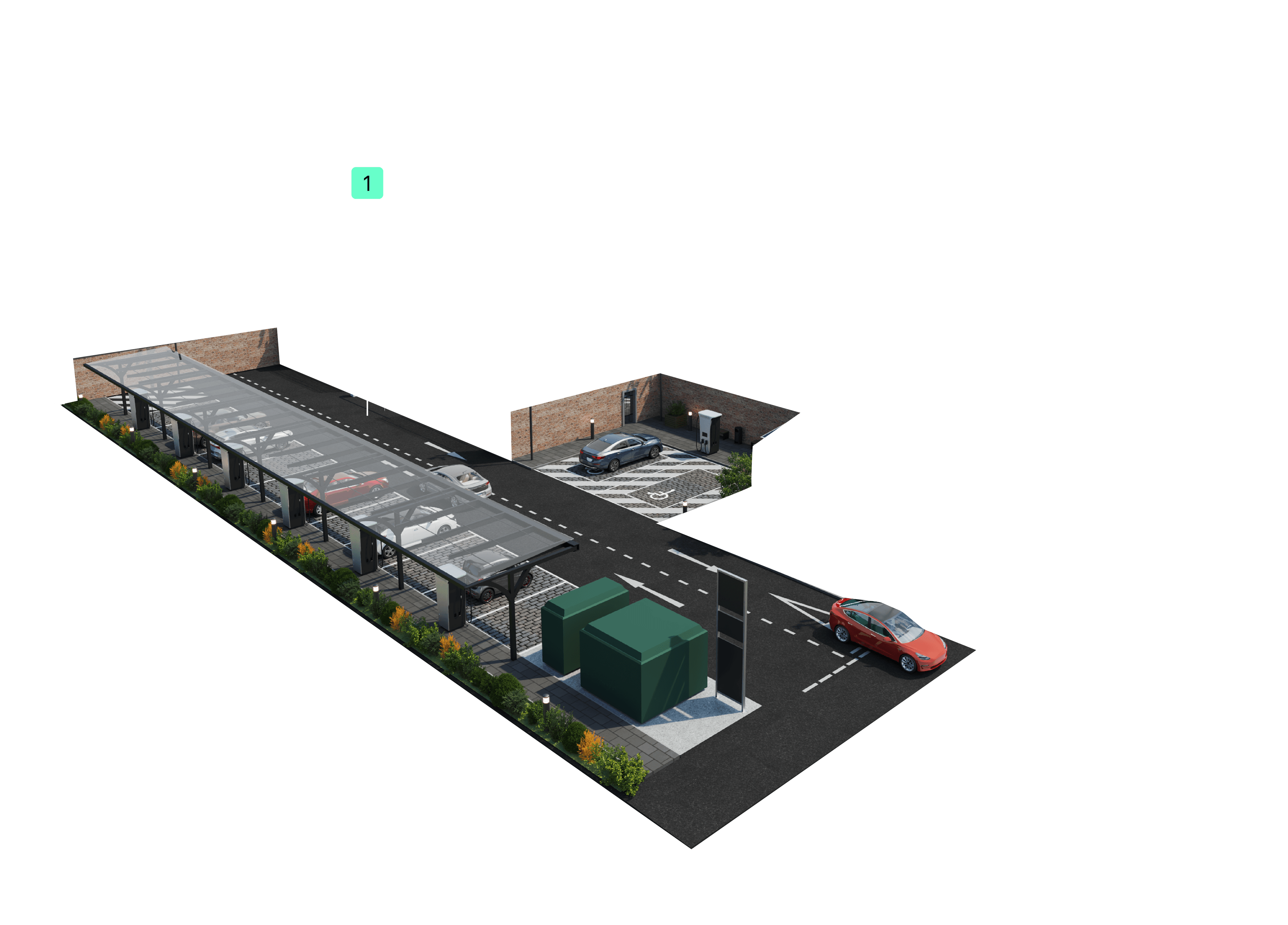 Solar canopy & fast charging